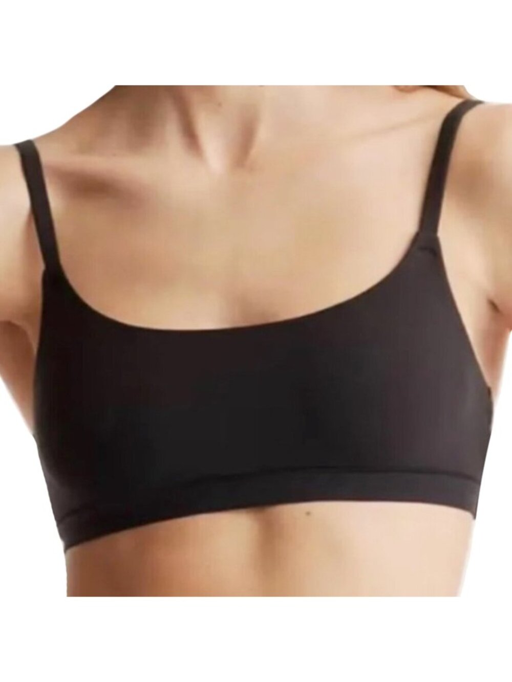 Quince Second Skin Scoop Neck Bralette 2 Pack Black Size Small NWOT